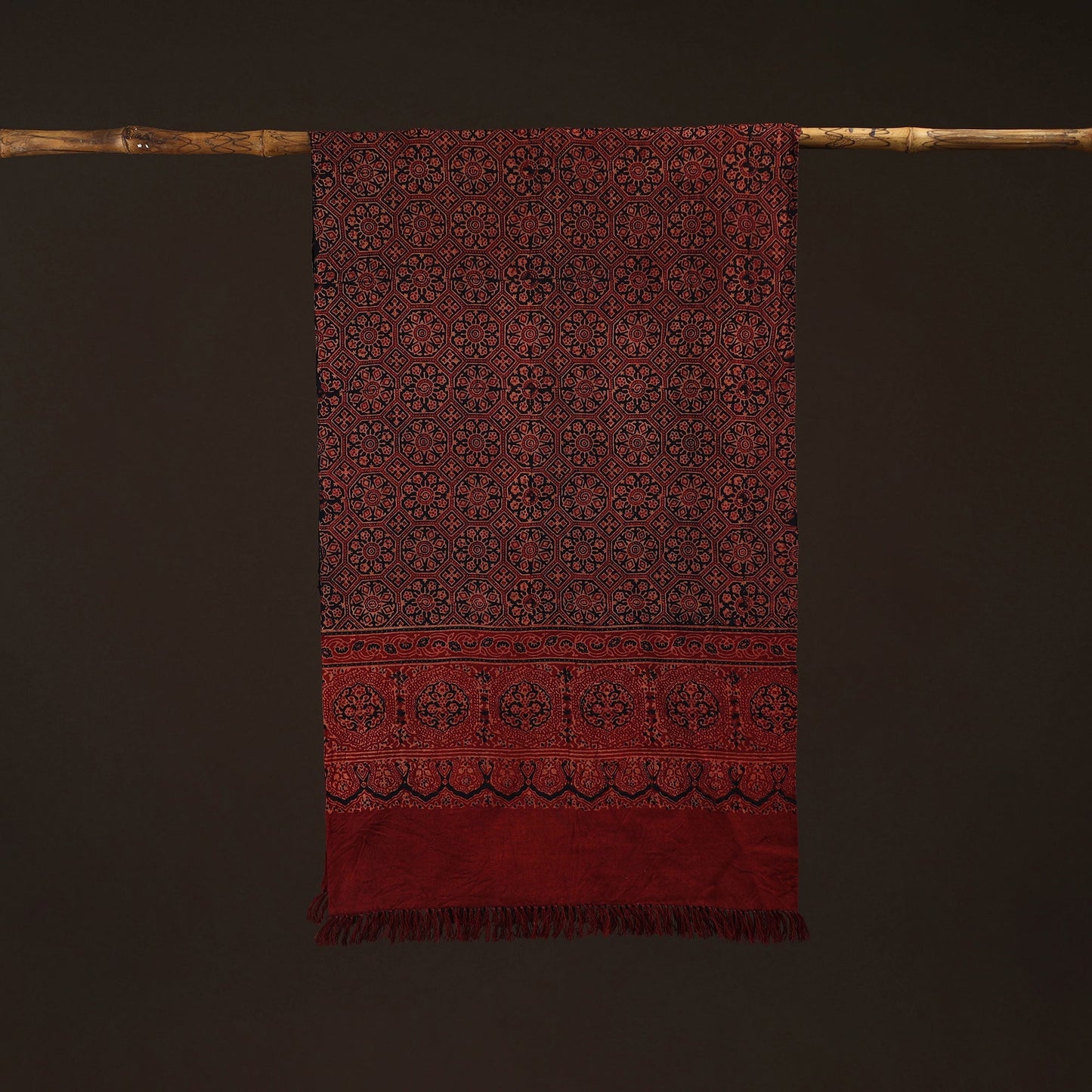 Kutch handwoven merino wool stole 12 - handcrafted