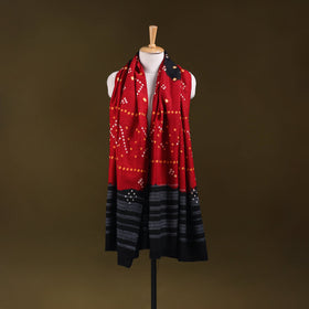 Kutch handwoven merino wool tie-dye bandhani shawl 08