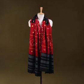 Kutch handwoven merino wool tie-dye bandhani shawl 09