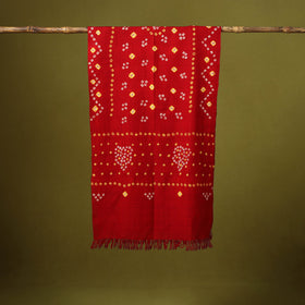 Kutch handwoven merino wool tie-dye bandhani stole 01