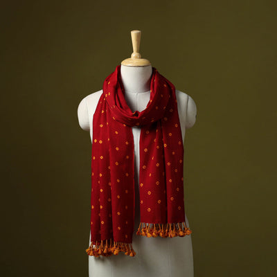 Kutch handwoven merino wool tie-dye bandhani stole 15