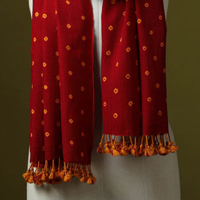 Kutch handwoven merino wool tie-dye bandhani stole 15