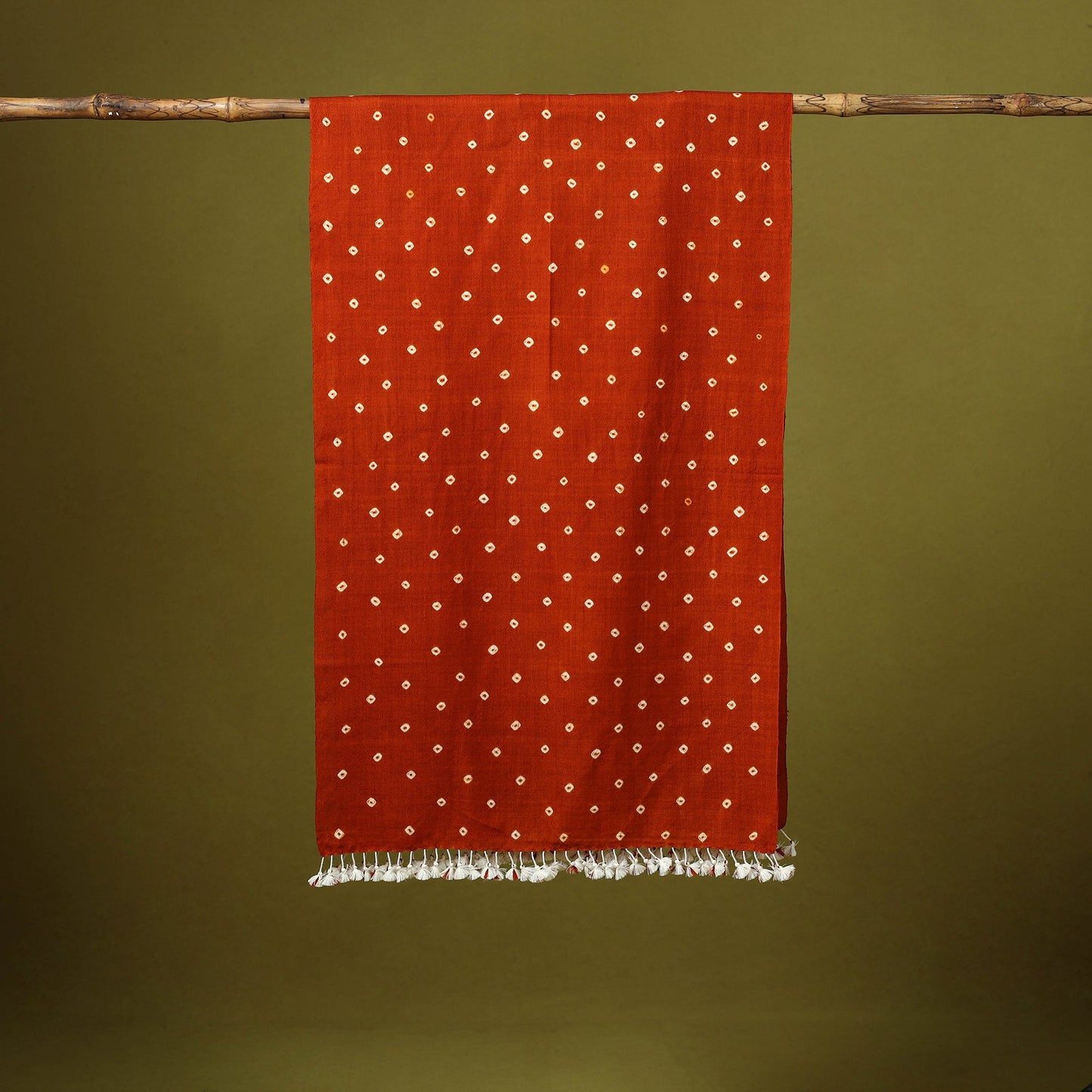 Kutch handwoven merino wool tie-dye bandhani stole 17