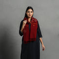Red - kutch handwoven merino wool tie-dye bandhani stole 22