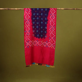 Kutch handwoven merino wool tie-dye bandhani stole 26