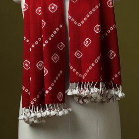 Kutch handwoven merino wool tie-dye bandhani stole 36