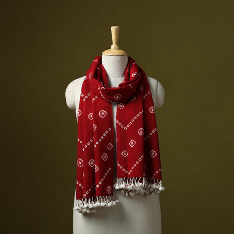 Kutch handwoven merino wool tie-dye bandhani stole 36