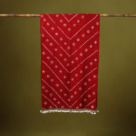 Kutch handwoven merino wool tie-dye bandhani stole 36