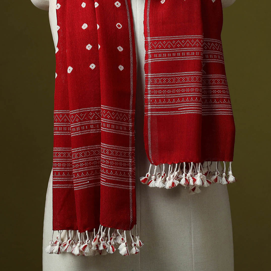 Kutch handwoven merino wool tie-dye bandhani stole 43