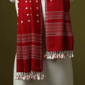 Kutch handwoven merino wool tie-dye bandhani stole 43