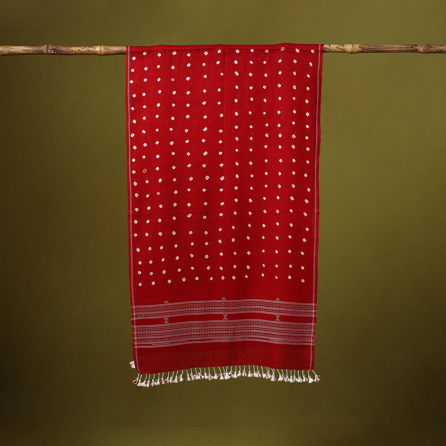 Kutch handwoven merino wool tie-dye bandhani stole 43