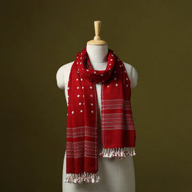 Kutch handwoven merino wool tie-dye bandhani stole 43