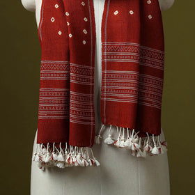 Kutch handwoven merino wool tie-dye bandhani stole 45