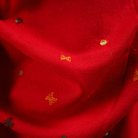 Red - kutch bhujodi handwoven mirror work acrylic wool