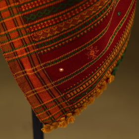 Kutch bhujodi handwoven mirror work acrylic wool shawl 48