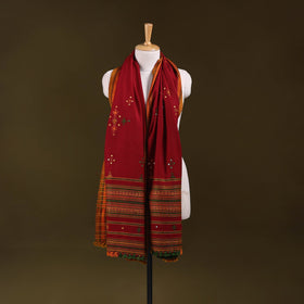 Kutch bhujodi handwoven mirror work acrylic wool shawl 48