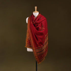 Kutch bhujodi handwoven mirror work acrylic wool shawl 48