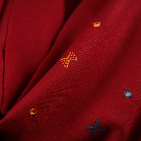 Red - kutch bhujodi handwoven mirror work acrylic wool