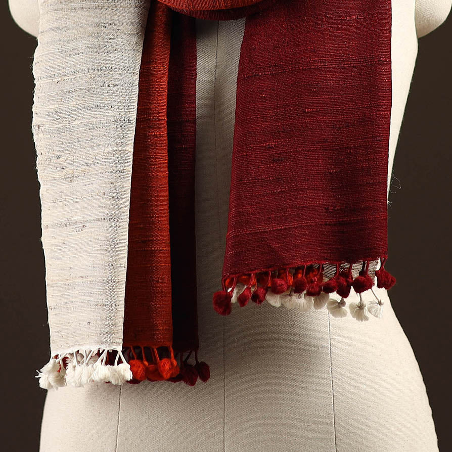 Kutch handwoven three shaded merino wool x katia silk stole