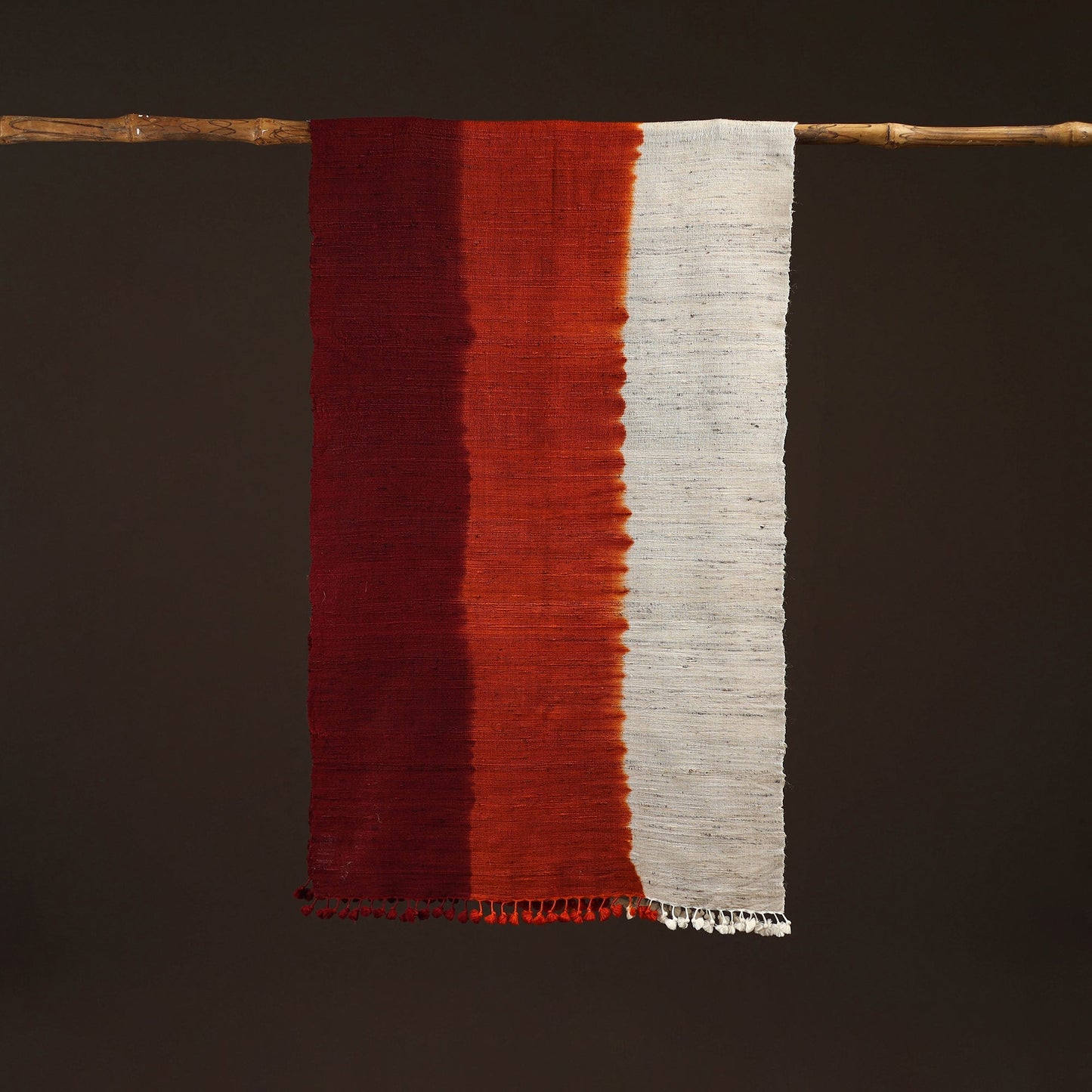 Kutch handwoven three shaded merino wool x katia silk stole