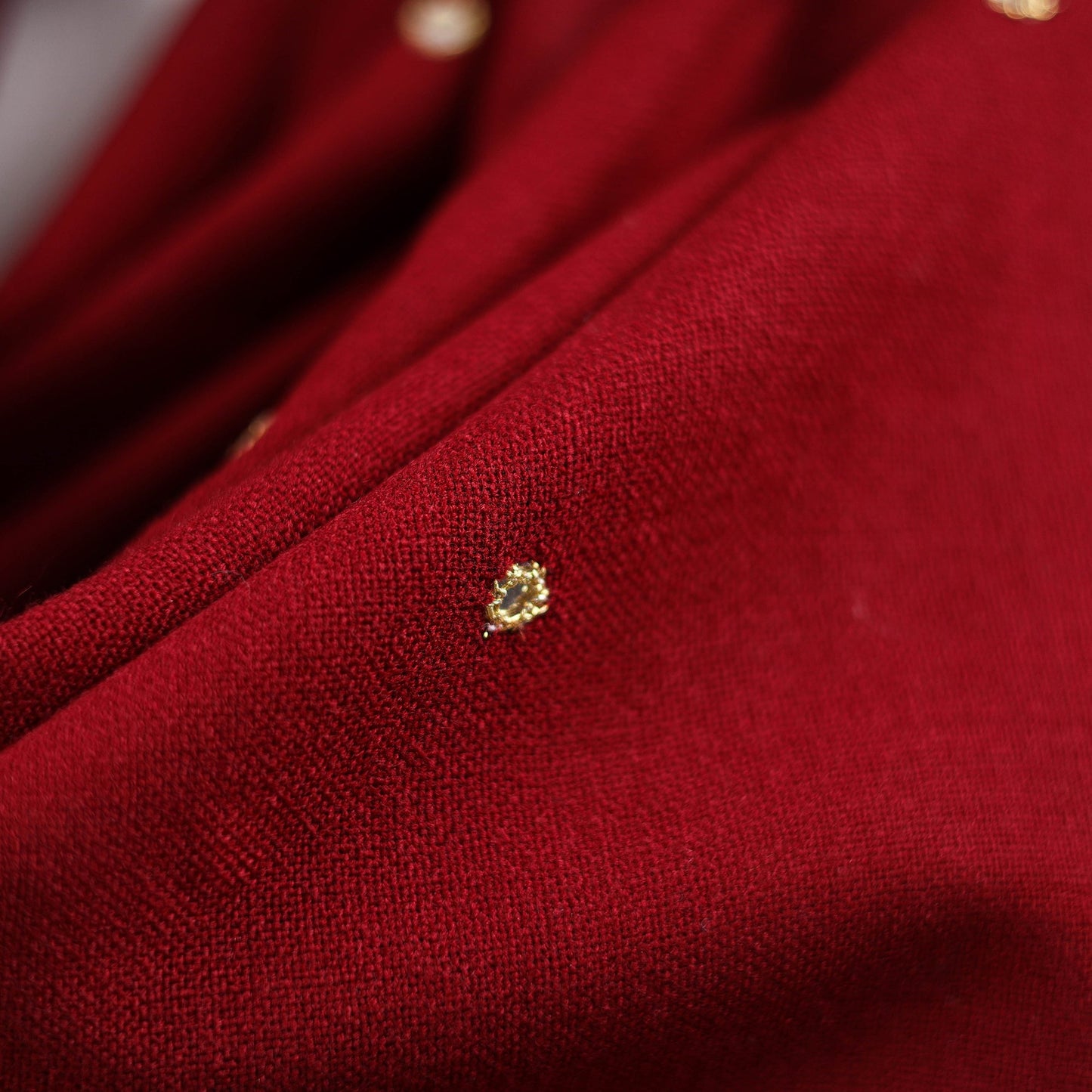 Red - kutch handwoven zari & mirror work acrylic wool shawl