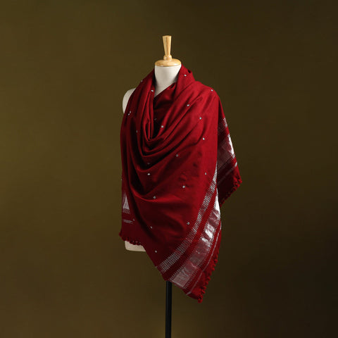 Kutch handwoven zari & mirror work acrylic wool shawl 77