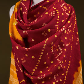 Kutch mirror work handwoven bandhani bagida merino wool