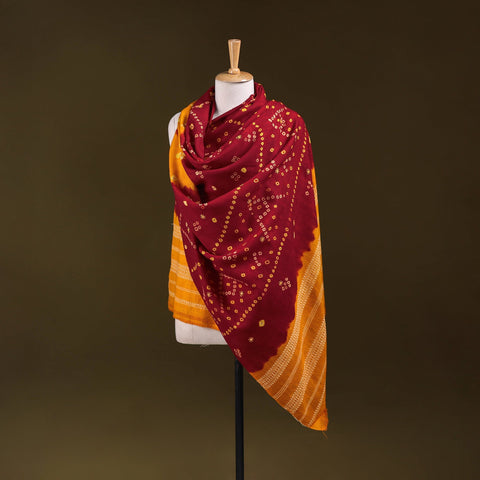 Kutch mirror work handwoven bandhani bagida merino wool