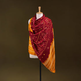 Kutch mirror work handwoven bandhani bagida merino wool