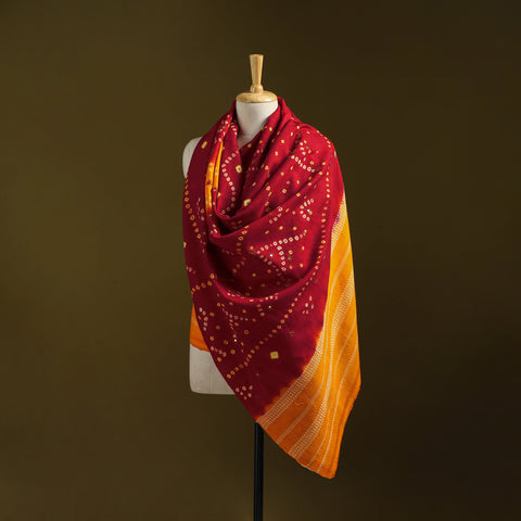 Kutch mirror work handwoven bandhani bagida merino wool