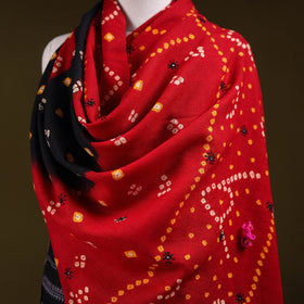 Kutch mirror work handwoven bandhani bagida merino wool