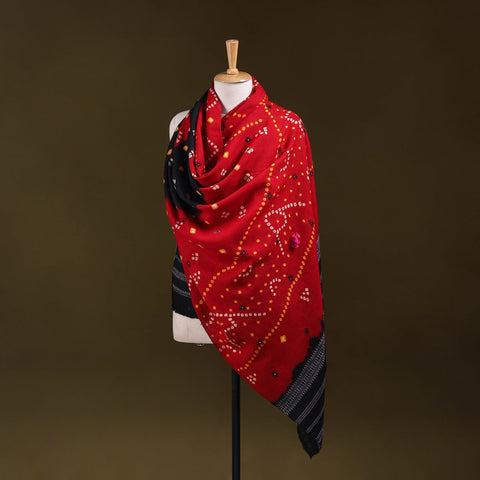 Kutch mirror work handwoven bandhani bagida merino wool