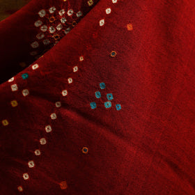 Kutch mirror work handwoven bandhani bagida woolen shawl 02