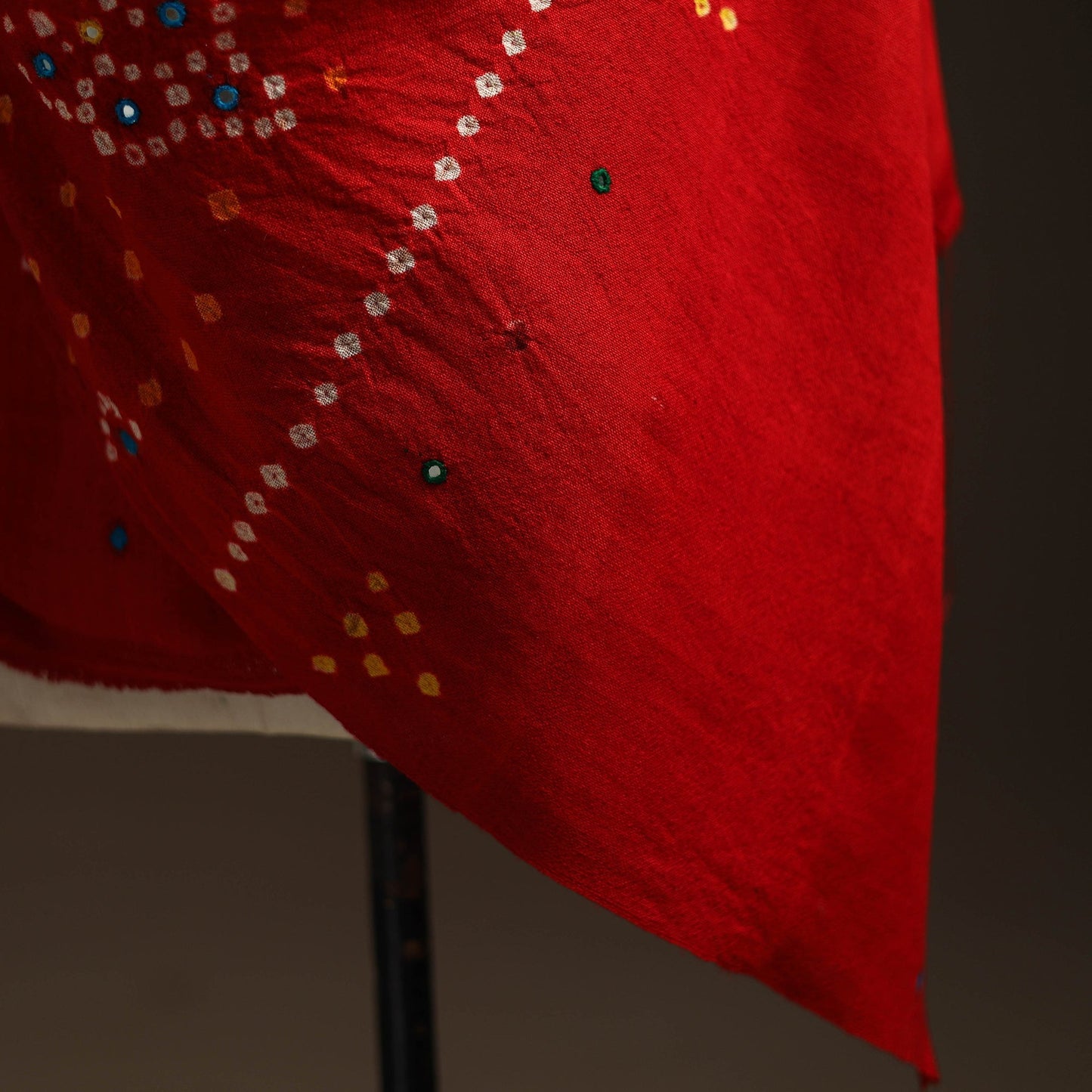 Kutch mirror work handwoven bandhani bagida woolen shawl 11