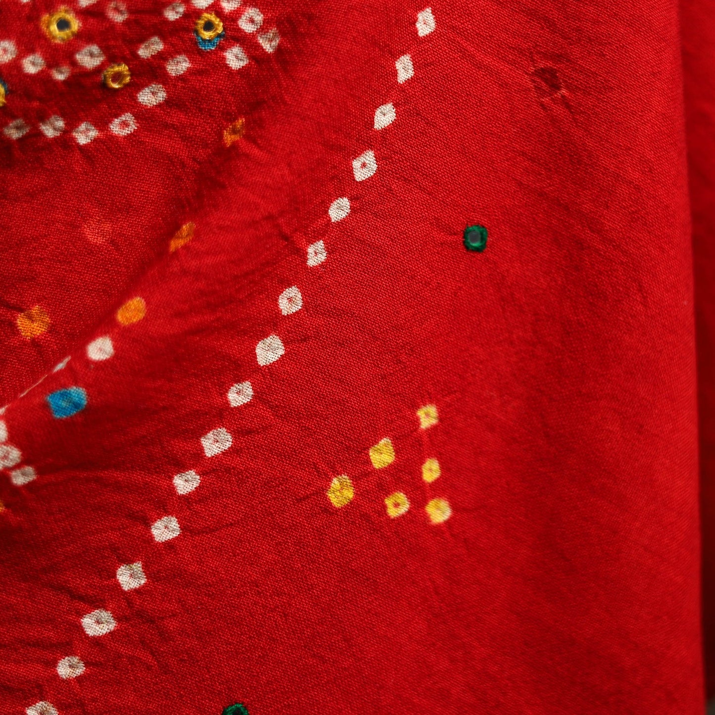 Kutch mirror work handwoven bandhani bagida woolen shawl 11