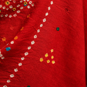 Kutch mirror work handwoven bandhani bagida woolen shawl 11