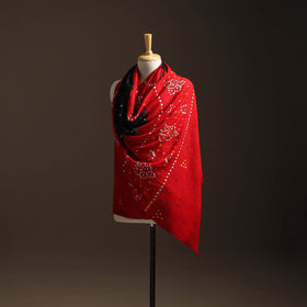 Kutch mirror work handwoven bandhani bagida woolen shawl 11