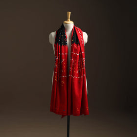 Kutch mirror work handwoven bandhani bagida woolen shawl 11