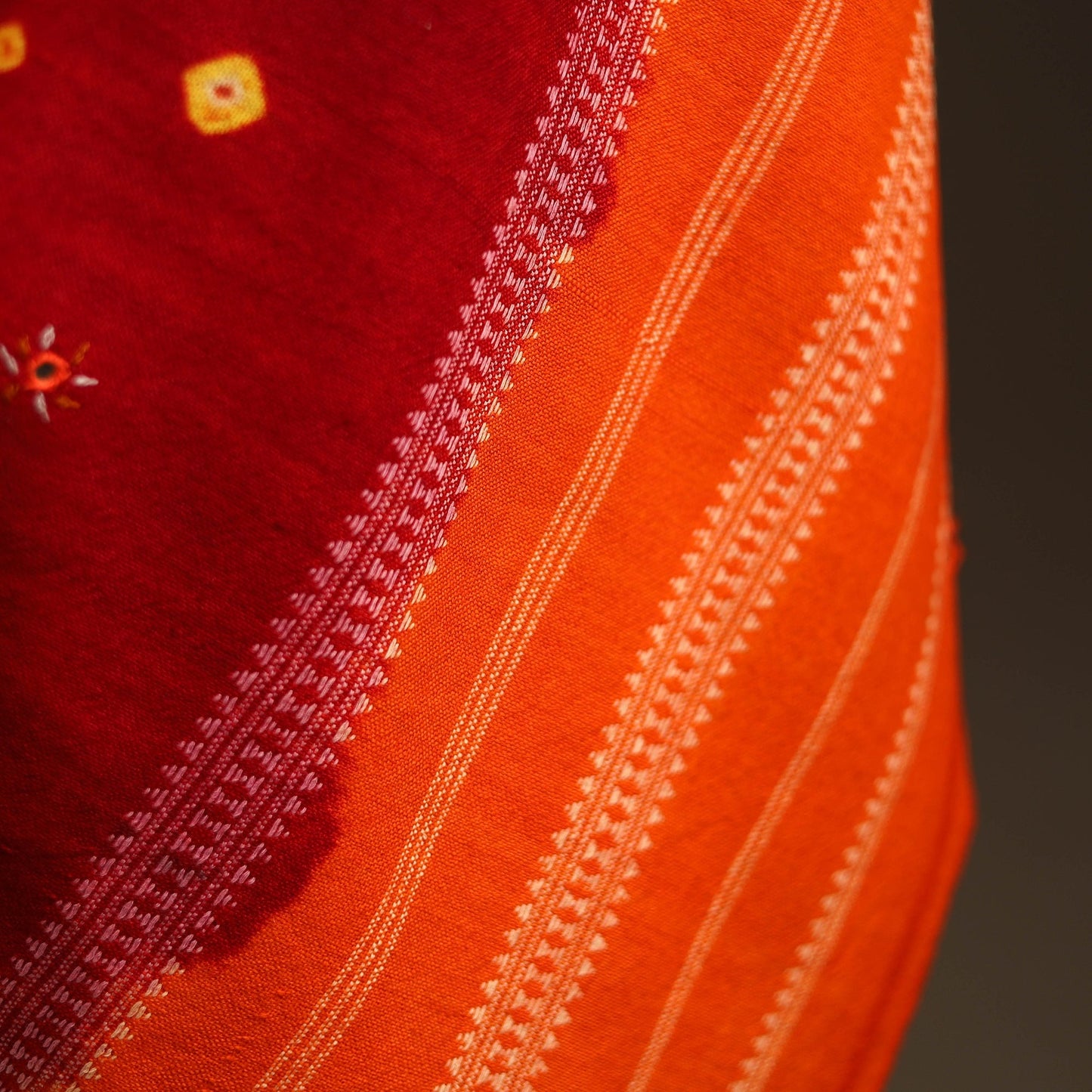 Kutch mirror work handwoven bandhani bagida woolen shawl 14