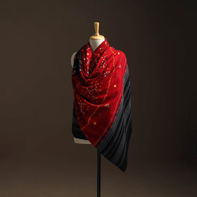 Kutch mirror work handwoven bandhani bagida woolen shawl 18