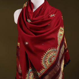 Red - kutch mirror work handwoven neran hand embroidery