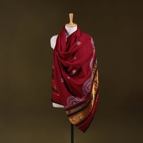 Red - kutch mirror work handwoven neran hand embroidery