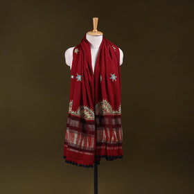 Red - kutch mirror work handwoven neran hand embroidery