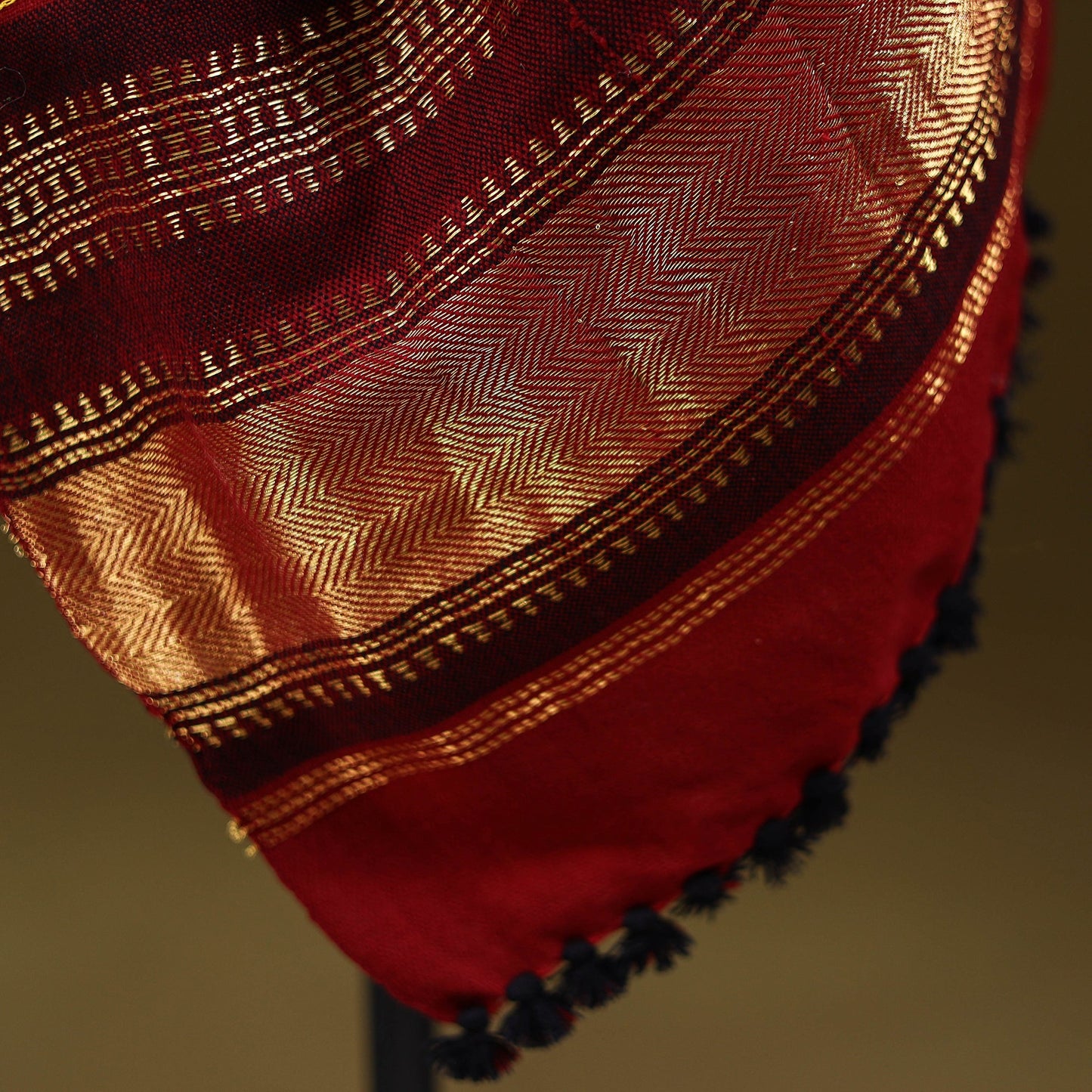 Red - kutch mirror work handwoven neran hand embroidery