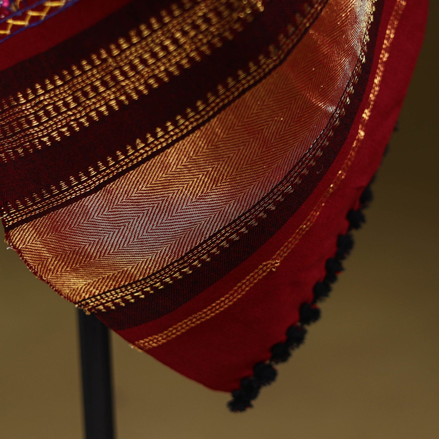 Red - kutch mirror work handwoven neran hand embroidery