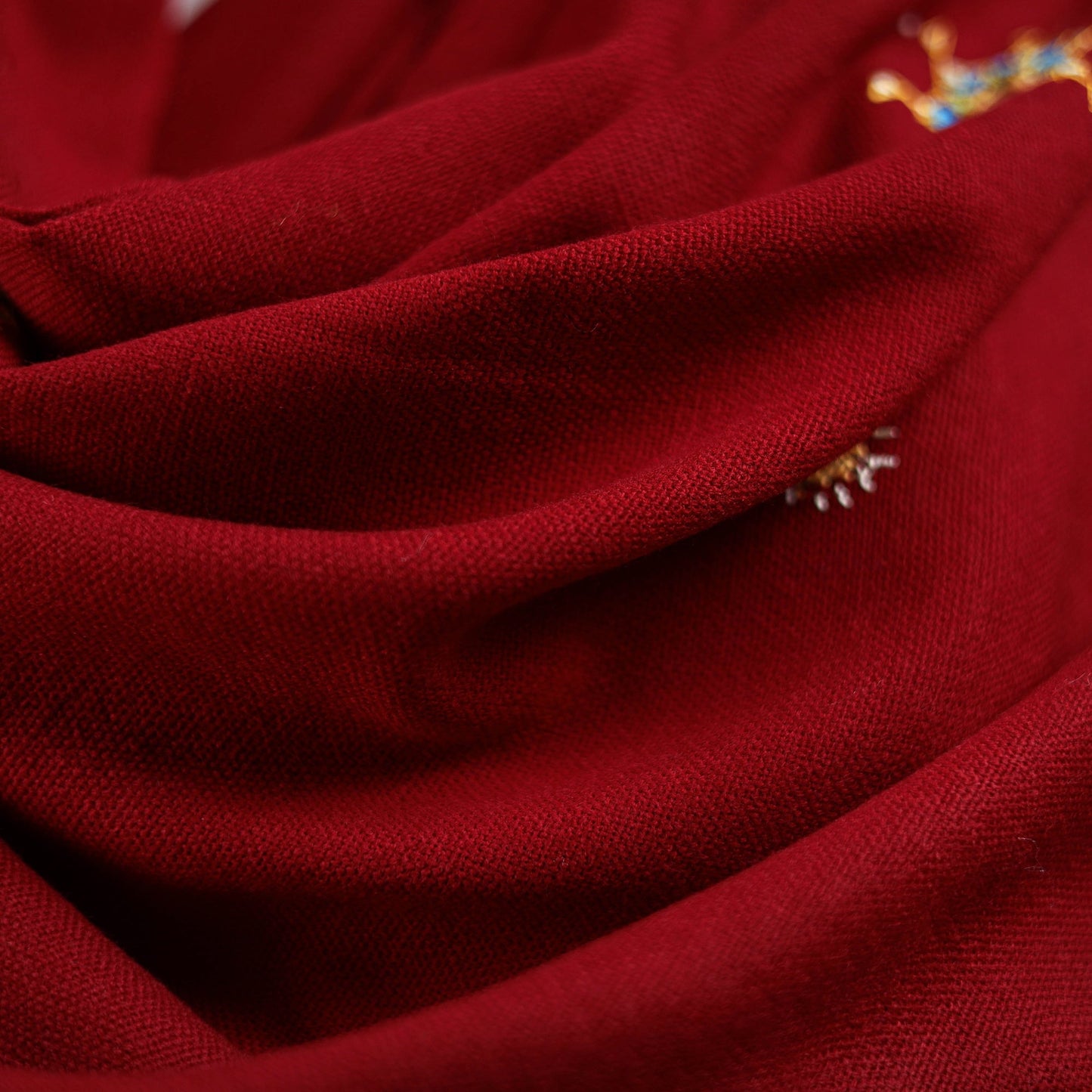 Red - kutch mirror work handwoven neran hand embroidery