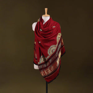 Red - kutch mirror work handwoven neran hand embroidery