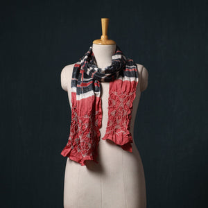 Kutch modal silk clamp dyed bandhani shibori stole 07