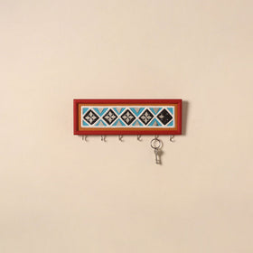 Kutch mud mirror work lippan art key holder (4 x 12 in) 17