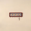 Kutch mud mirror work lippan art key holder (4 x 12 in) 24